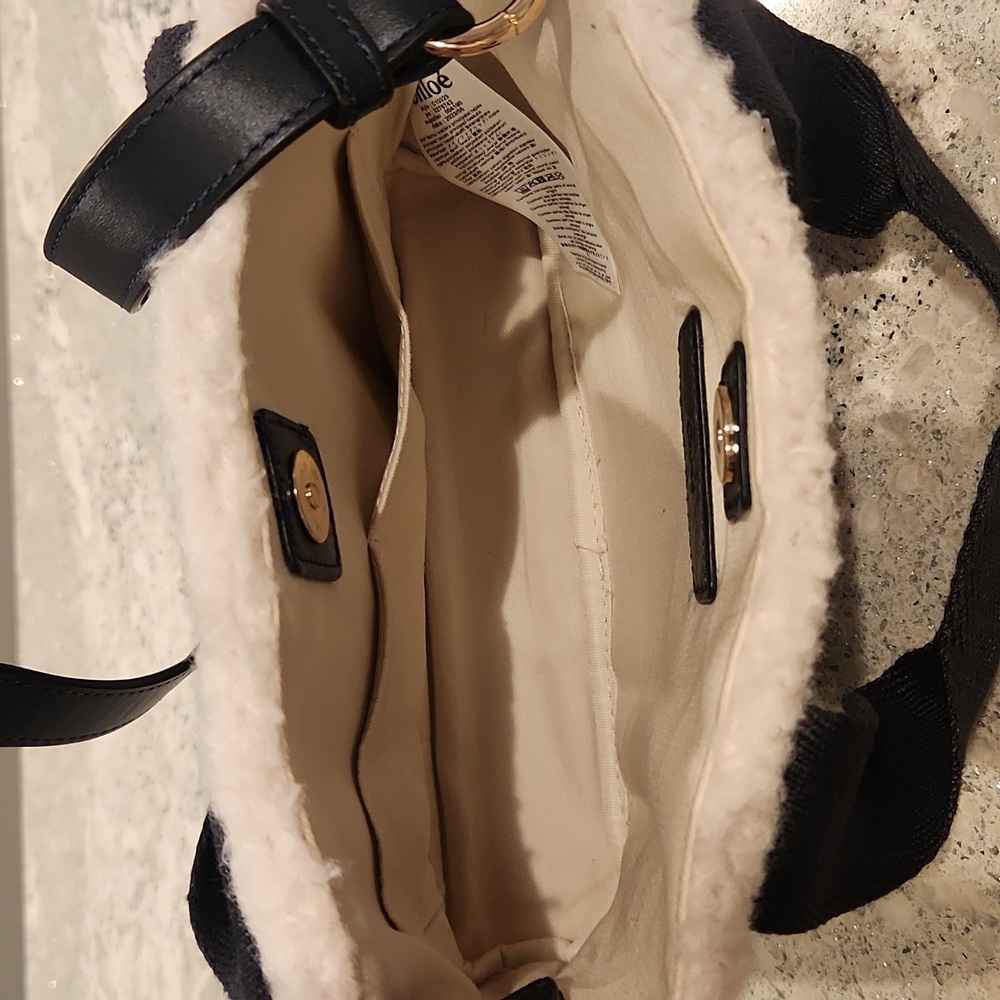 Chloe Teddy Cream and Naxy Fleece Handbag - Picture 9 of 10